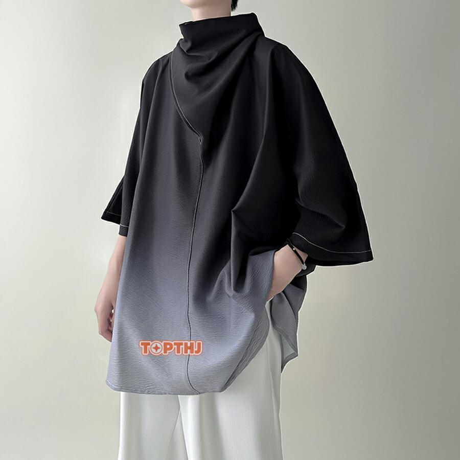 Tシャツ メンズ おしゃれ 七分袖Tシャツ モックネック 7分袖 五分袖