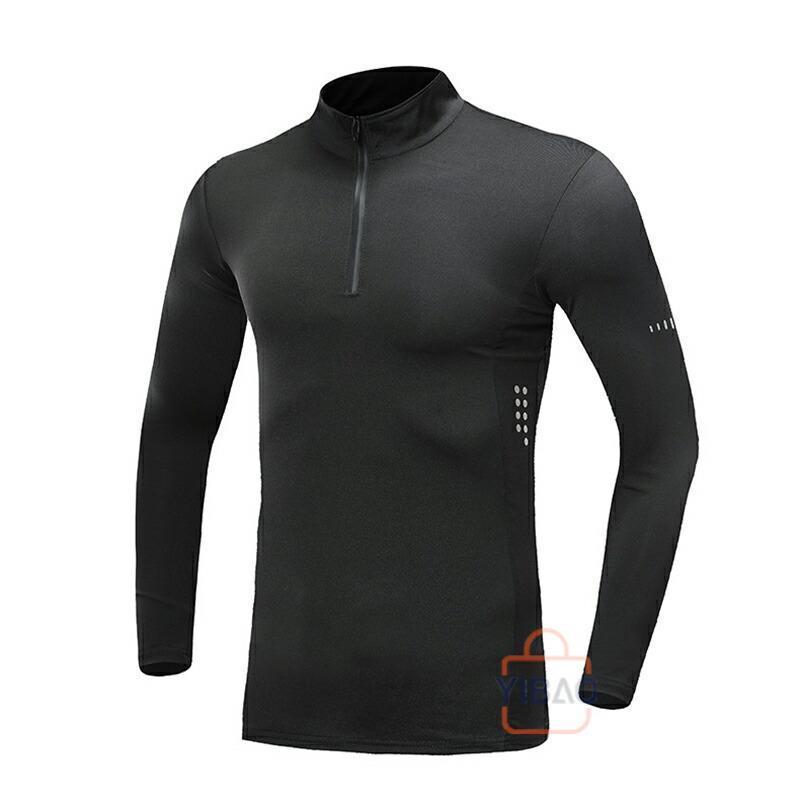 ハイネック tシャツ メンズ ハーフジップ ZIP 長袖 スポーツインナー