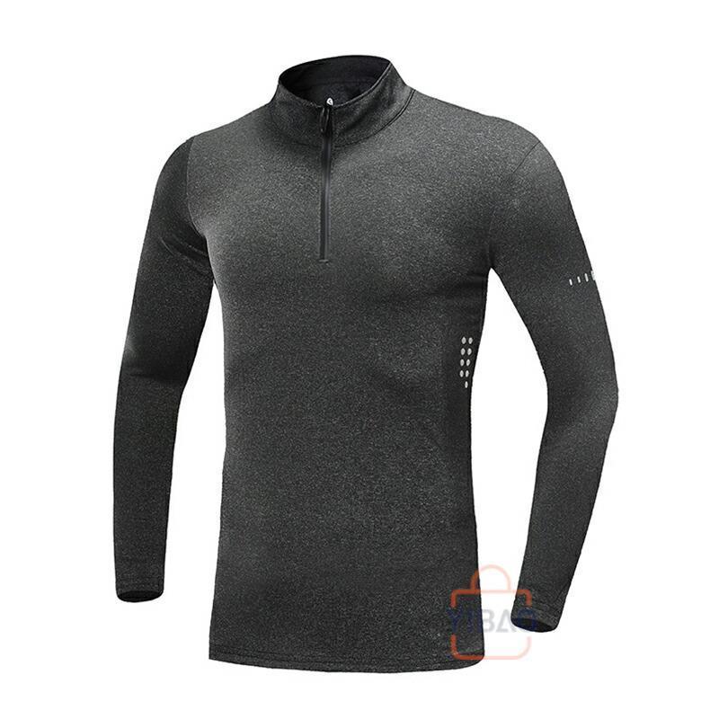 ハイネック tシャツ メンズ ハーフジップ ZIP 長袖 スポーツインナー
