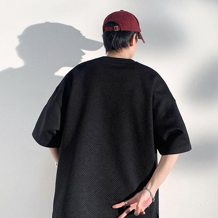 tシャツ メンズ ワッフル生地 ワッフル 生地 トップス カットソー 半袖
