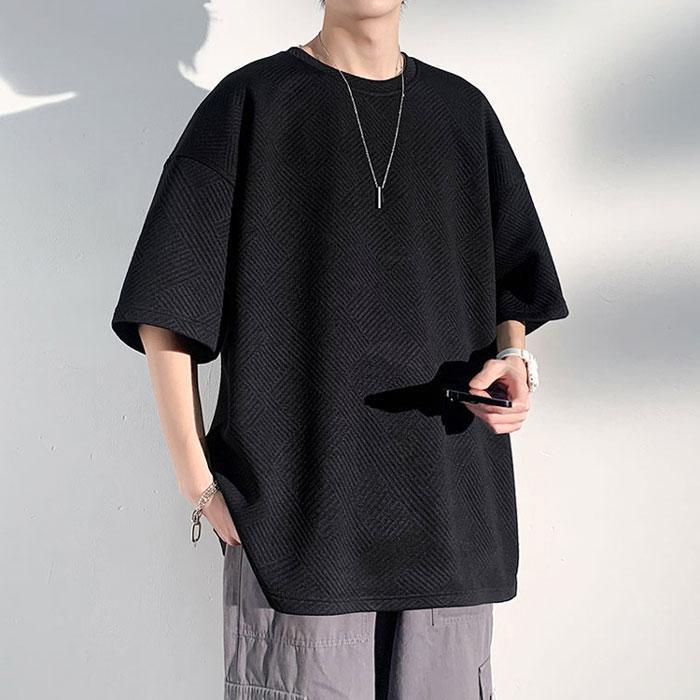 tシャツ メンズ ワッフル生地 ワッフル 生地 トップス カットソー 半袖