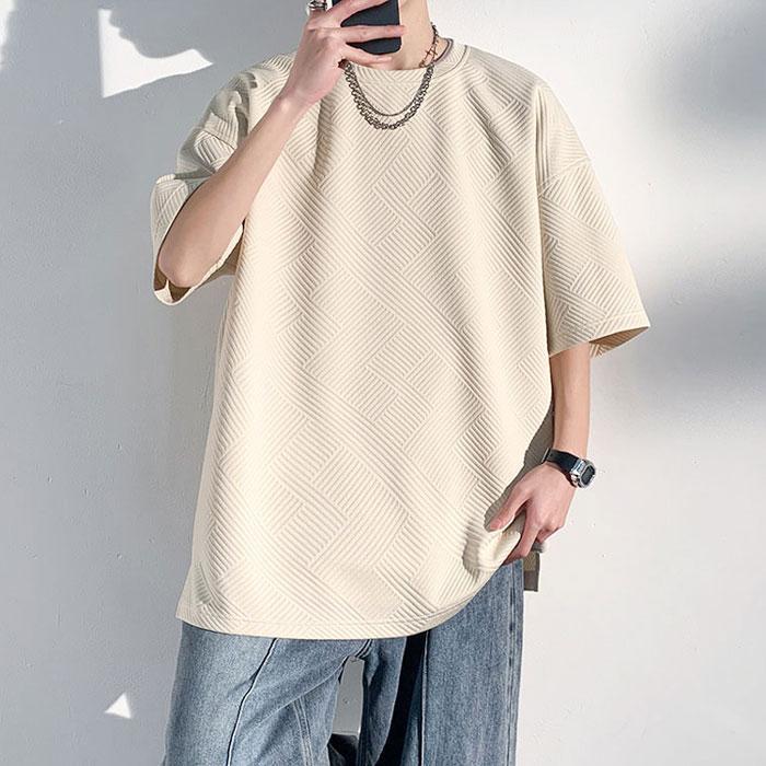 tシャツ メンズ ワッフル生地 ワッフル 生地 トップス カットソー 半袖