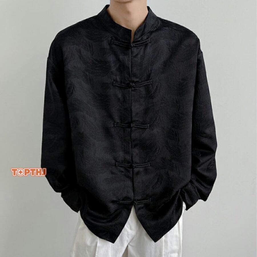 チャイナシャツ メンズ チャイナ服 上着 カジュアルシャツ 長袖シャツ