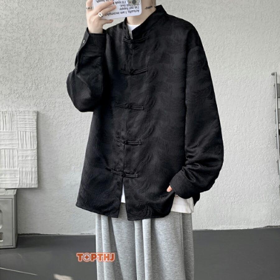 チャイナシャツ メンズ チャイナ服 上着 カジュアルシャツ 長袖シャツ