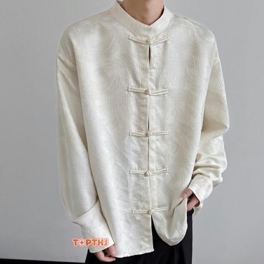 チャイナシャツ メンズ チャイナ服 上着 カジュアルシャツ 長袖シャツ
