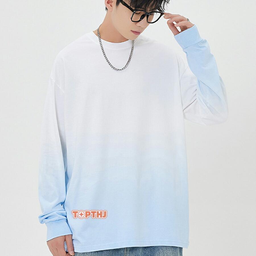 長袖Tシャツ メンズ レディース ゆったり Tシャツ クルーネック