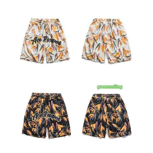 サーフパンツ メンズ 水着 海パン ハワイアン アロハ柄 ホワイト