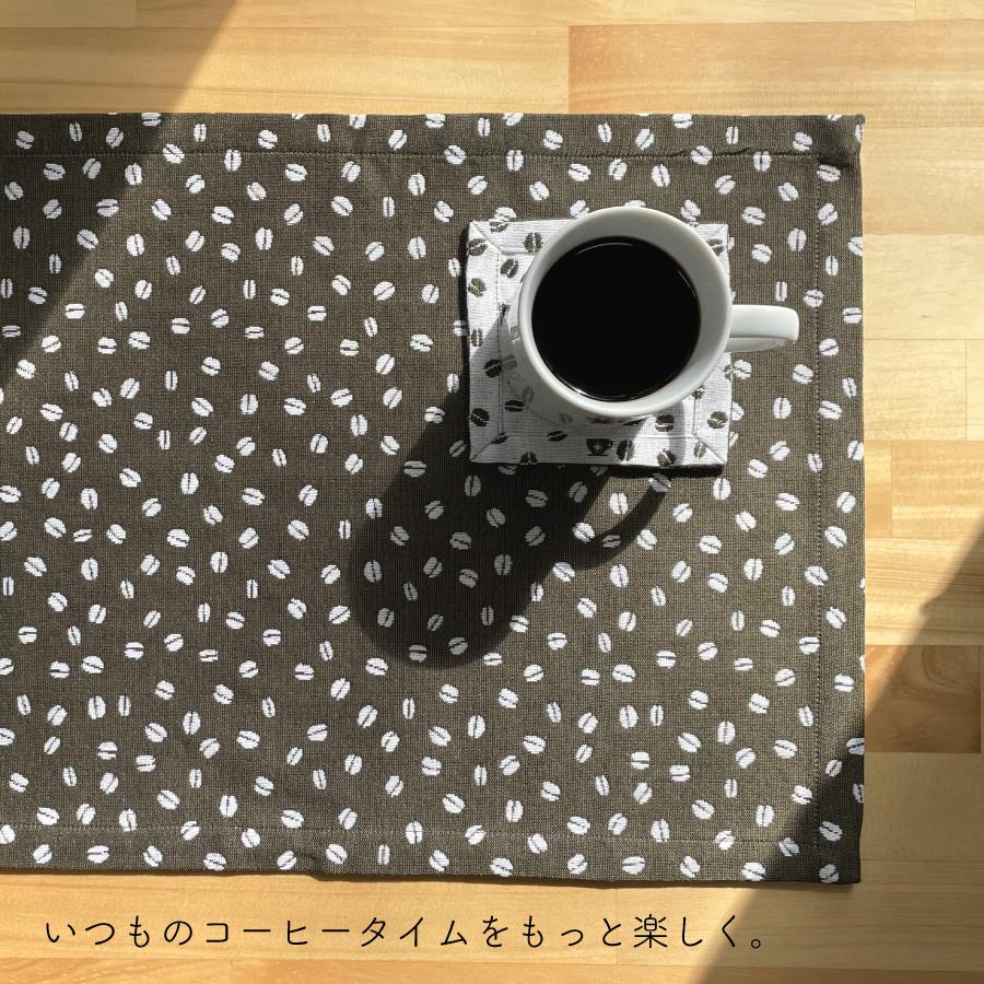 【米織小紋】 コースター 2枚組 10.5×10.5cm コーヒー豆柄 日本製 ファブリック 布 洗える 敷物 食卓 5柄 和雑貨 米沢織 綿 かわいい おしゃれ |  | 02