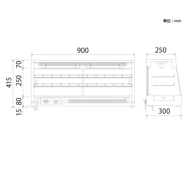 アンナカ　ニッセイ　ホットショーケース　フードケース　業務用　保温　NH-403　ディスプレイ　陳列　ANNAKA　NISSEI　代金引換不可　個人宅配送不可