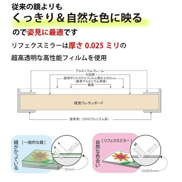 代金引換不可 割れない軽量フィルムミラー 100cm×150cm ワイド姿見 NRM-1 S リフェクスミラー_3