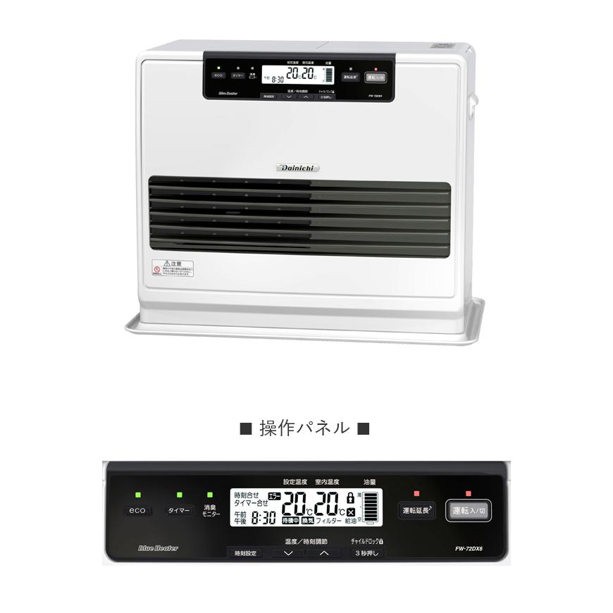 ダイニチ 石油ファンヒーター DXタイプ クールホワイト FW-72DX6-W ダイニチ 家庭用石油ファンヒーター FW-72DX6(W) クールホワイト