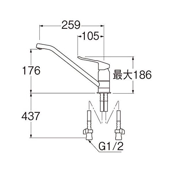 SANEI ワンホールシングルレバー混合栓 一般地用 K87110ETJV-13 水栓