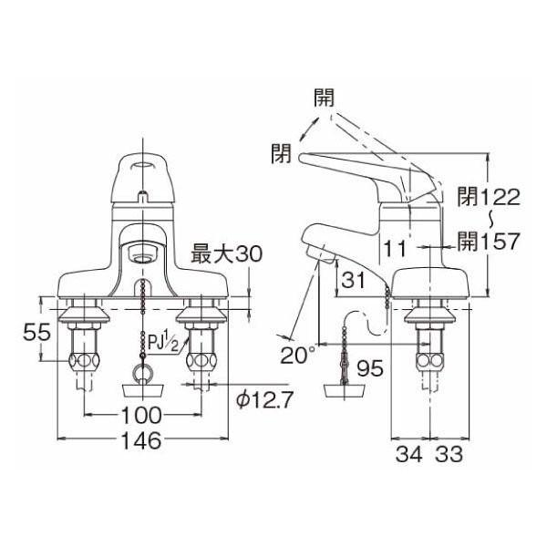洗面台 蛇口 水栓 INAX LIXIL シングルレバー混合水栓　RLF-402 一般地用_2