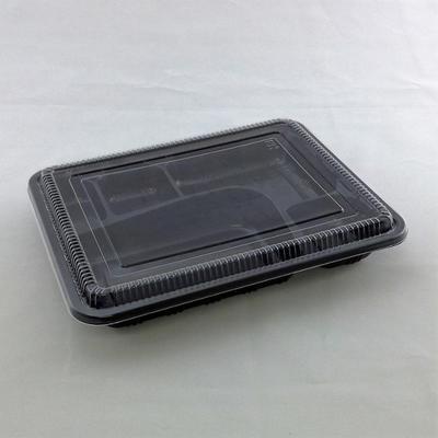 使い捨て 弁当容器 LC-613黒 透明かぶせ蓋付 (50枚) | 福助工業 | 01