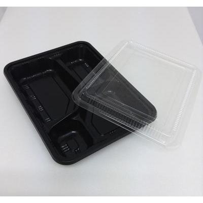 使い捨て 弁当容器 LC-624黒透明かぶせ蓋付(50枚) | 福助工業 | 01