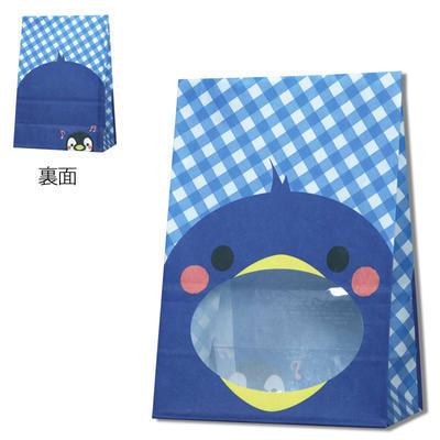 パックンバッグ S1F ペンギン (25枚)【窓付角底袋】HEIKO 窓付紙袋  角底袋 紙袋 プレゼント袋 お菓子 ラッピング 袋　バレンタイン | 