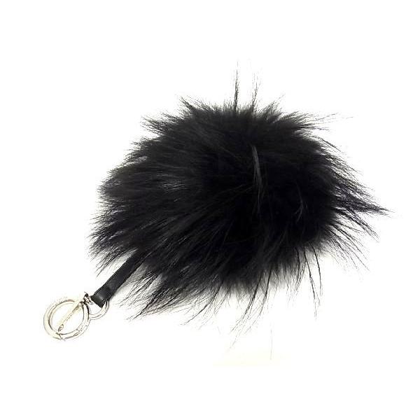 超美品 フェンディ モンスター バッグバグズ バッグチャーム ファー 黒色 FENDI（フェンディ） バッグバグズ_モンスター チャーム キーホルダー