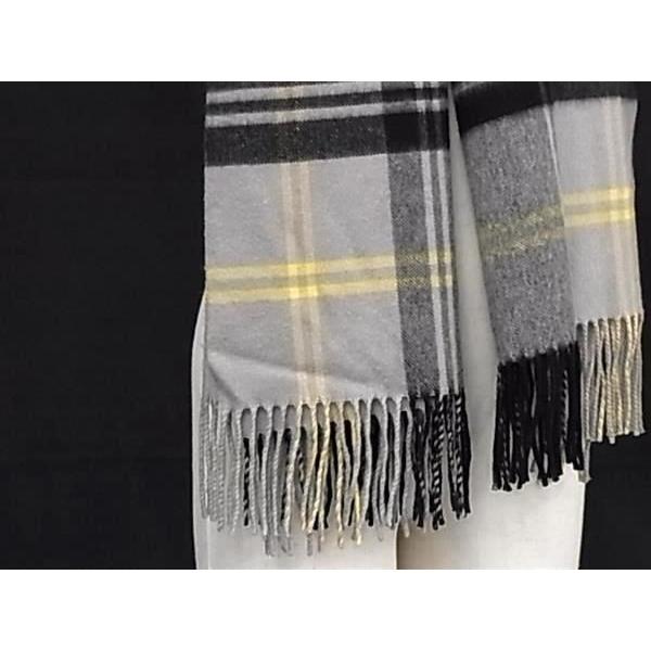 ■美品■ Johnstons of Elgin ジョンストンズ オブ エルガン カシミヤ100％ チェック柄 マフラー 防寒具 グレー系 AS8235 Johnstons of Elgin（ジョンストンズ オブ エルガン） □美品