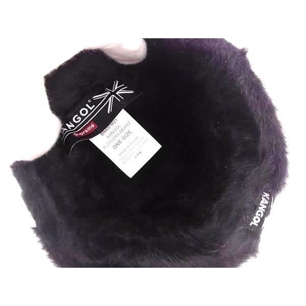 ■新品同様■ KANGOL カンゴール シュプリーム コラボ アンゴラ×ナイロン ニット帽 ニットキャップ 帽子 ブラック系 AU1192 □新品同様□ KANGOL カンゴール シュプリーム コラボ アンゴラ