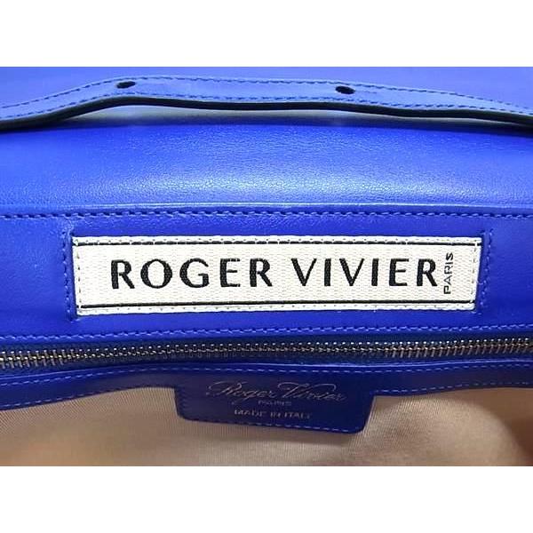 ■新品同様■ Roger Vivier ロジェヴィヴィエ レザー ターンロック クロスボディ ショルダーバッグ レディース ブルー系 AU9761 □新品同様□ Roger Vivier ロジェヴィヴィエ レザー ターンロック