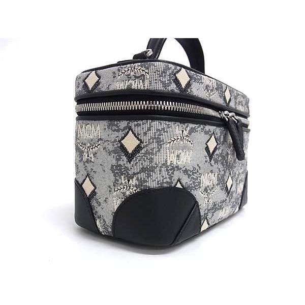 ■極美品■ MCM エムシーエム モノグラムヴィセトス柄 キャンバス×レザー 2WAY ハンドバッグ ショルダー グレー系×ブラック系 AV0975 MCM（エムシーエム） □極美品□ モノグラムヴィセトス柄 キャンバス
