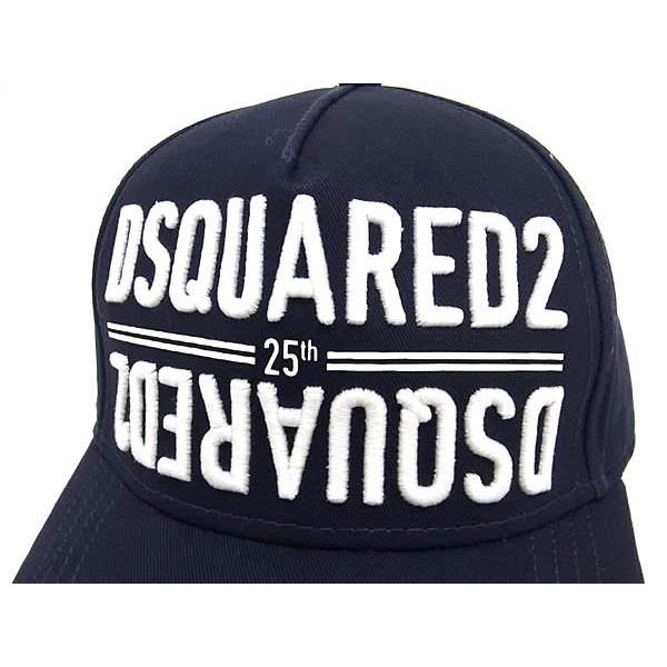 ■新品同様■ DSQUARED2 ディースクエアード コットン100% ベースボールキャップ 帽子 メンズ ネイビー系 AY5116 DSQUARED2（ディースクエアード） □新品同様□ コットン100% ベース
