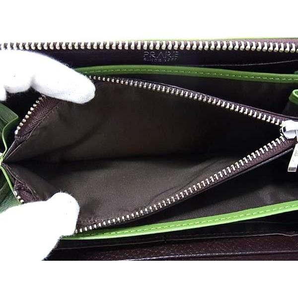 ■新品■未使用■ PRARE プレリー レザー ラウンドファスナー 長財布 ウォレット ブラウン系×グリーン系 AY5160 □新品□未使用□ PRARE プレリー レザー ラウンドファスナー 長財布