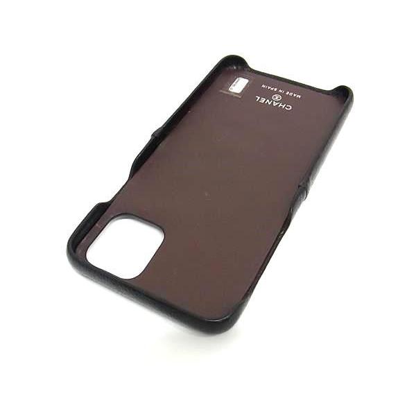 iPhone11プロ　シャネル　キャビアスキン　最終値下げ　ブラック CHANEL □極美品□ シャネル ココマーク キャビアスキン