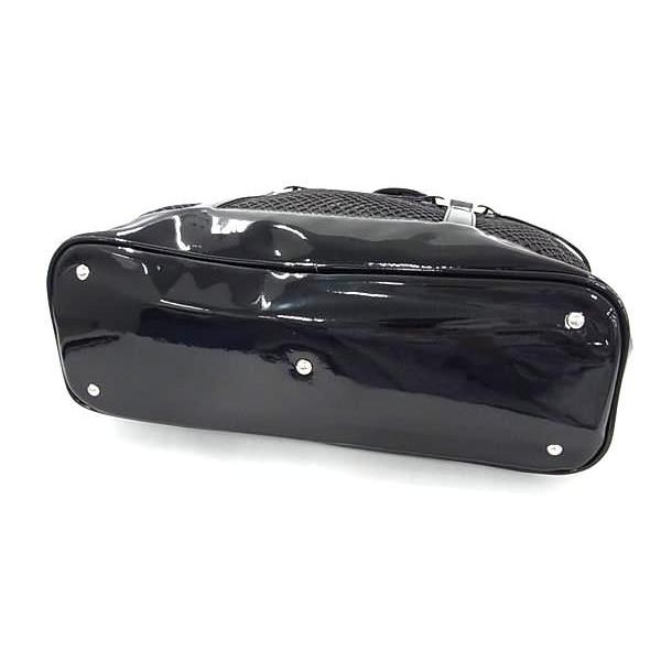 □極美品□ Cooga クーガ ナイロン×パテントレザー トートバッグ 
