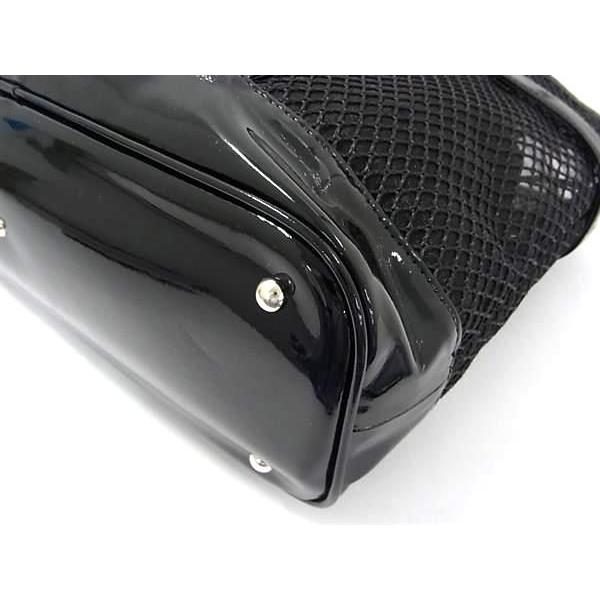 □極美品□ Cooga クーガ ナイロン×パテントレザー トートバッグ 