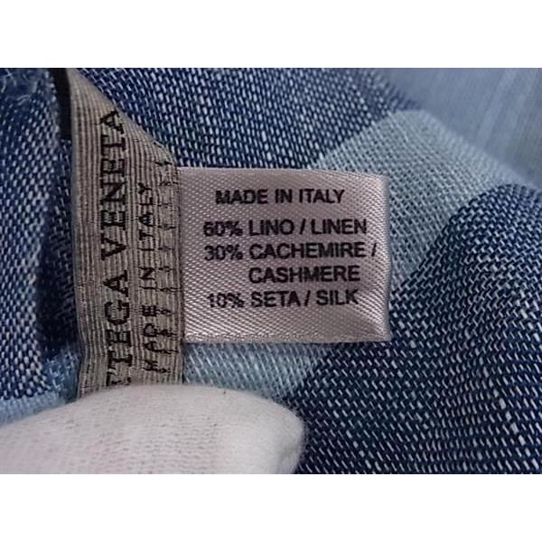 ■新品同様■ BOTTEGA VENETA ボッテガヴェネタ ウール60％×カシミア30％ フリンジ マフラー ストール ショール ブルー系 BG7424 BOTTEGA VENETA（ボッテガ・ヴェネタ） □新品同様□ ウール60