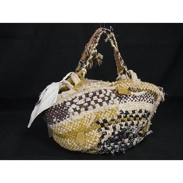 ■極美品■ WONDER FULL LIFE ワンダフルライフ リネン 編み込み ハンドバッグ レディース マルチカラー BG9608 □極美品□ WONDER FULL LIFE ワンダフルライフ リネン 編み込み