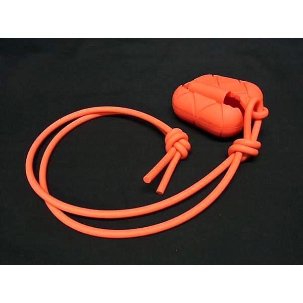 【極美品】Bottega Veneta AIRPODS ケース オレンジ BOTTEGA VENETA AirPods PRO ケース（シリコンストラップ