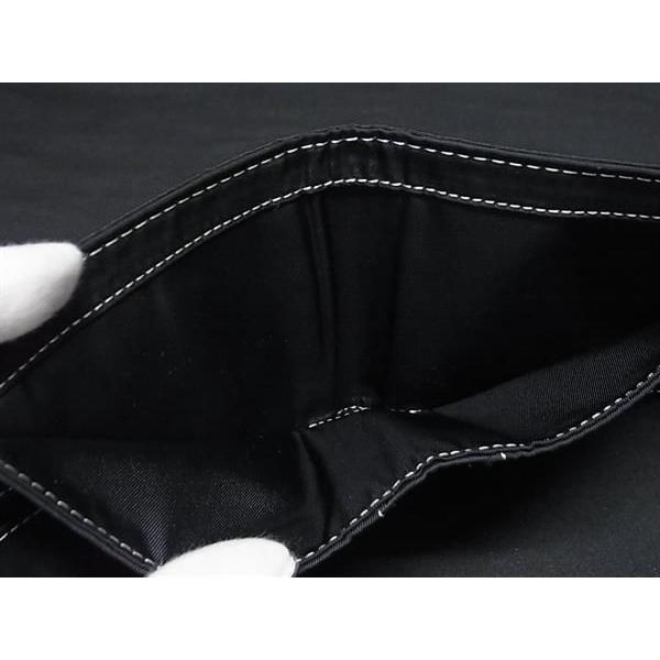 ■新品同様■ PS Paul Smith ピーエスポールスミス ポリエステル スマイル 二つ折り 財布 ウォレット 札入れ ブラック系 BJ1070 PS Paul Smith □新品同様□ ピーエスポールスミス ポリエステル
