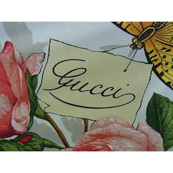 GUCCI □極美品□ グッチ シルク100% フラワー 花柄 昆虫 大判  