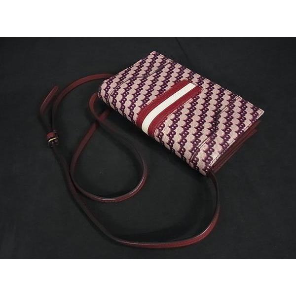 ■新品同様■ BALLY バリー SUPRA PVC×レザー クロスボディ ショルダーウォレット 斜め掛け ミニバッグ レディース レッド系 BJ8326 Bally（バリー） □新品同様□ SUPRA PVC×レザー クロスボディ