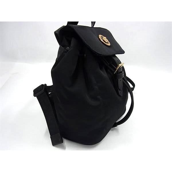 美品　Versace ベルサーチ　メデューサブラック ナイロンリュック ヴェルサーチェ VERSACE ナイロン バックパック リュック