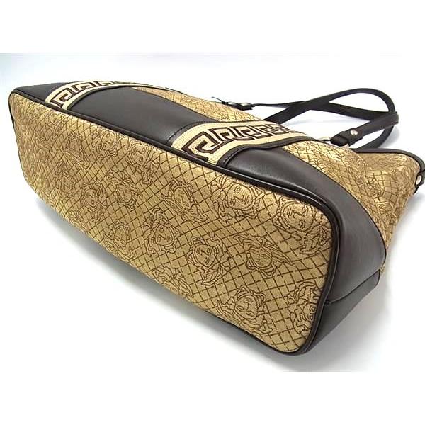 ■新品■未使用■ VERSACE ヴェルサーチ メデューサ キャンバス×レザー ハンドバッグ トート ショルダー 肩掛け ベージュ系 BK7034 VERSACE（ヴェルサーチェ） □新品□未使用□ ヴェルサーチ メデューサ