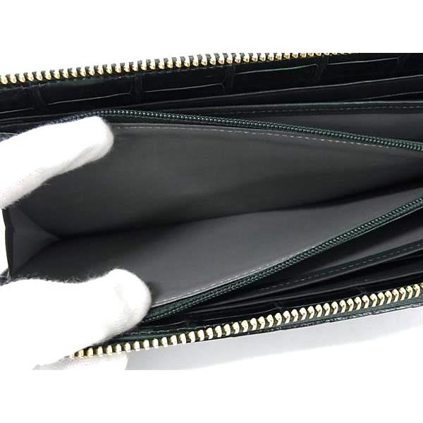 ■極上■本物■JRA公認■新品同様■ HALEINE アレンヌ クロコダイル L字ファスナー 長財布 札入れ 小銭入れ グリーン系 BL8646 □極上□本物□JRA公認□新品同様□ HALEINE アレンヌ クロコダイル L