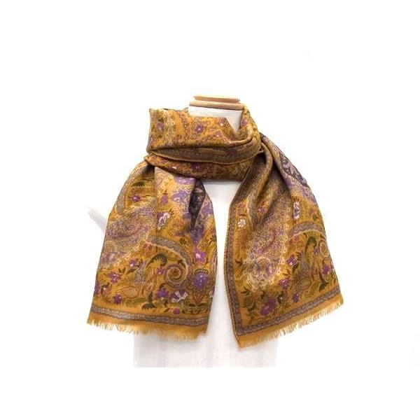 エトロ.ショール 楽天市場】エトロ 大判ストール ショール ウール×シルク ブラウン