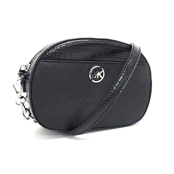 ■新品■未使用■ MICHAEL KORS マイケルコース レザー×クロコダイル型押しレザー ショルダーバッグ 斜め掛け ブラック系 BM4393 MICHAEL KORS（マイケルコース） □新品□未使用□ レザー