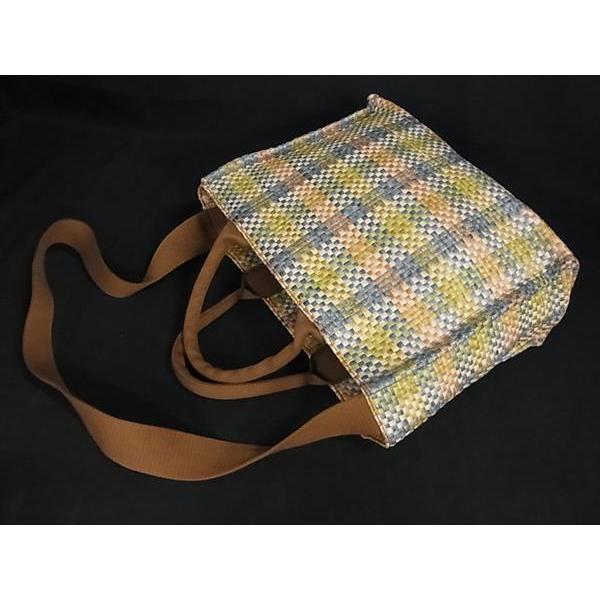 ■新品■未使用■ MARNI マルニ ストロー×キャンバス 2WAY ハンドバッグ トート ショルダー 肩掛け ブラウン系×マルチカラー BM5525 MARNI（マルニ） □新品□未使用□ ストロー×キャンバス 2WAY