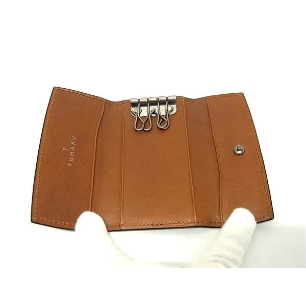 ■新品■未使用■ yuhaku ユハク レザー 4連 キーケース 鍵入れ レディース メンズ ネイビー系 BM5913 □新品□未使用□ yuhaku ユハク レザー 4連 キーケース 鍵入れ