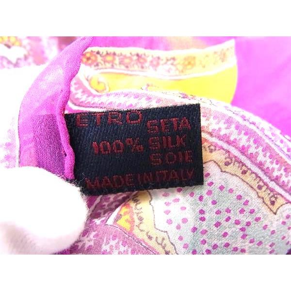ETRO □新品同様□ エトロ ペイズリー柄 シルク100％ スカーフ  