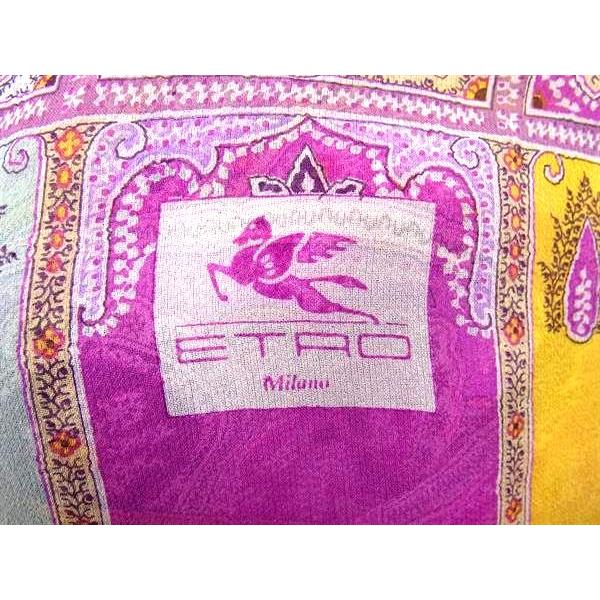 ETRO □新品同様□ エトロ ペイズリー柄 シルク100％ スカーフ  