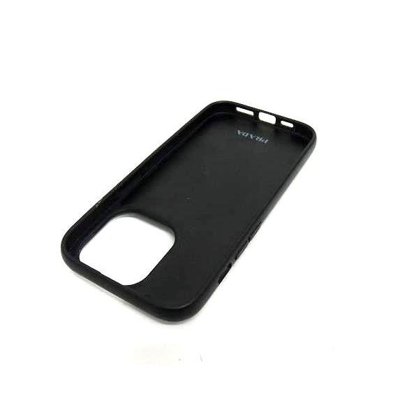 PRADA プラダ サフィアーノレザー iPhone14Pro対応 アイフォンケース スマホケース メンズ レディース ブラック系 BN3598 | PRADA | 01