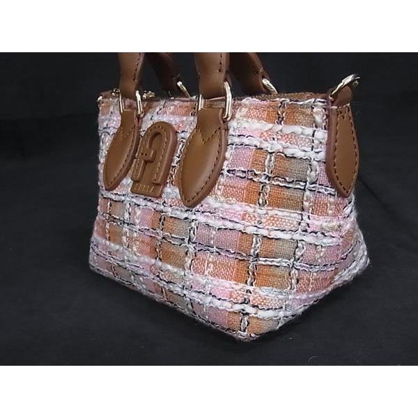 FURLA ツイード ハンドバッグ ◇FURLA◇上品 ツイード チェック 2WAY ショルダーハンドバッグ (FURLA