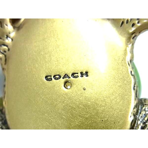 コーチ カエルモチーフ キーホルダー ビジュー付き バッグチャーム グリーン系 コーチ COACH カエルモチーフ キーホルダー/チャーム【美品