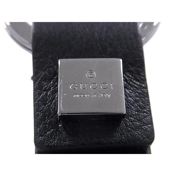 ■新品同様■ GUCCI グッチ レザー キーリング キーホルダー バッグチャーム キーチャーム レディース メンズ ブラック系 BP5636 | GUCCI | 02