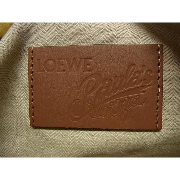 ■新品同様■ LOEWE ロエベ パウラズイビザ キャンバス 巾着型 マルチケース マルチポーチ 小物入れ レディース オレンジ系 BQ0796 LOEWE（ロエベ） □新品同様□ パウラズイビザ キャンバス 巾着型